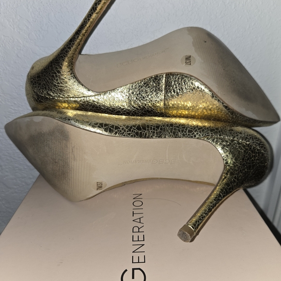 BCBG Elegant Gold Stiletto Heels - Picture 5 of 5